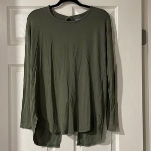 Aerie green long sleeve tie up open back